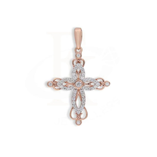 Sterling Silver 925 Rose Gold Plated Cross Pendant - Fkjpndsl3005 Pendants