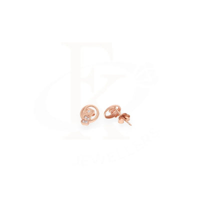 Sterling Silver 925 Rose Gold Plated Cubic Zircon Stud Earrings - Fkjernsl8021