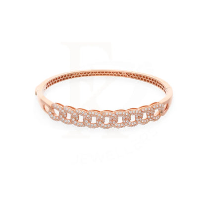 Sterling Silver 925 Rose Gold Zircon Criss Cross Bangle - Fkjbngsl7936 Bangles