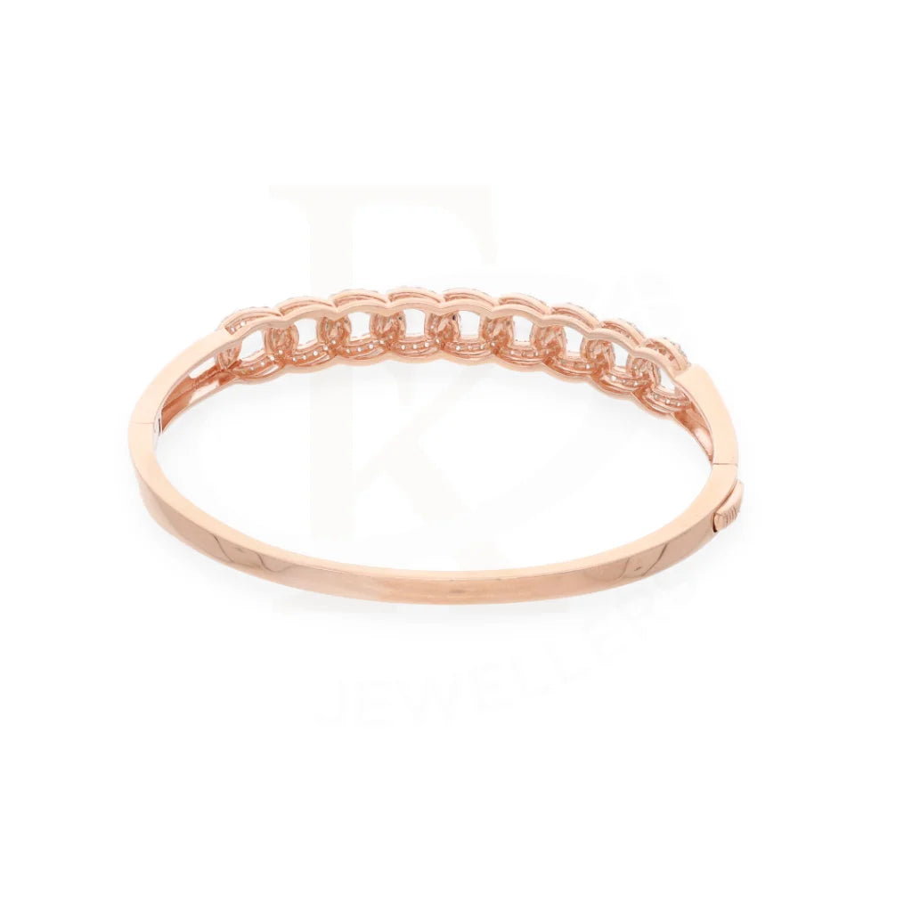 Sterling Silver 925 Rose Gold Zircon Criss Cross Bangle - Fkjbngsl7936 Bangles