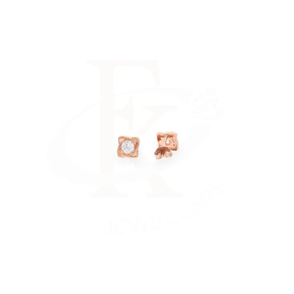 Sterling Silver 925 Rose Gold Plated Floral Shaped Stud Earrings - Fkjernsl8018