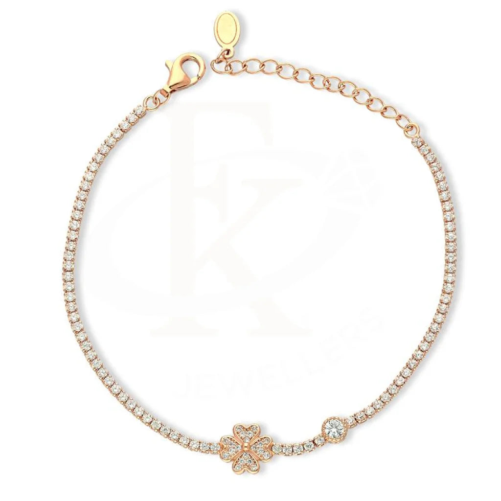 Italian Silver 925 Rose Gold Plated Flower Bracelet - Fkjbrlsl2553 Bracelets