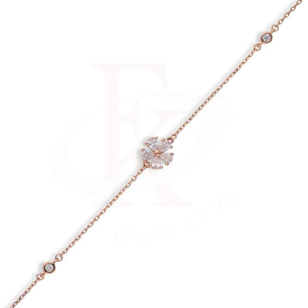 Sterling Silver 925 Rose Gold Plated Flower Bracelet - Fkjbrlsl2798 Bracelets