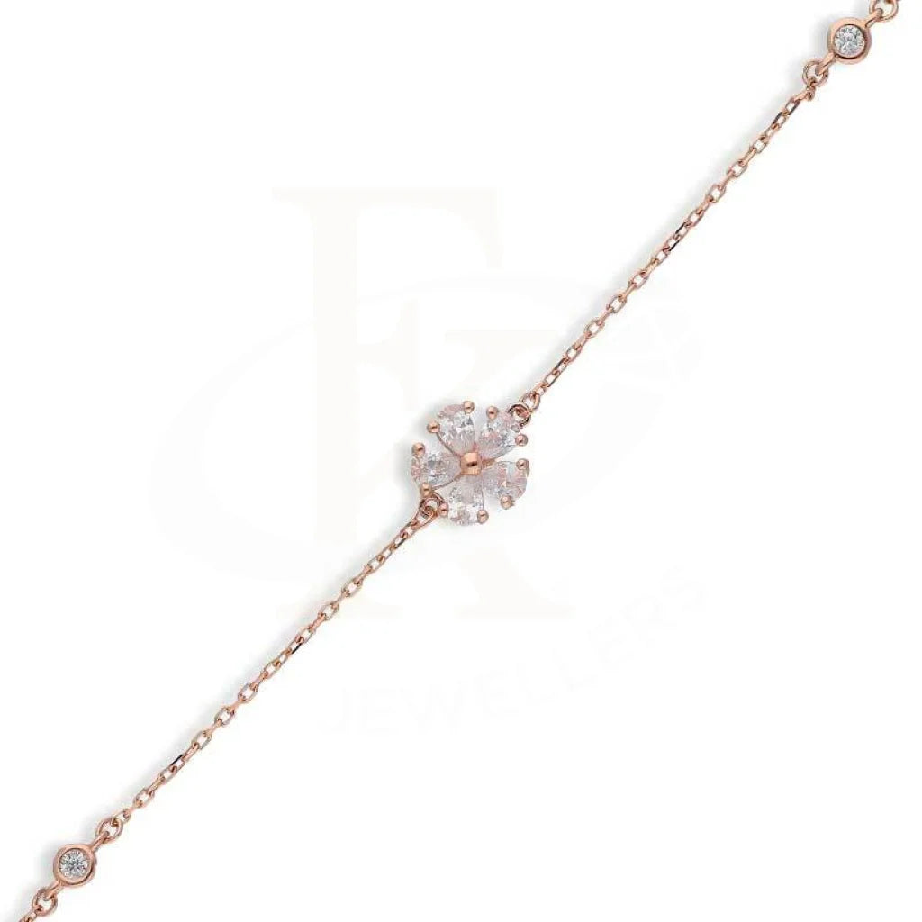 Sterling Silver 925 Rose Gold Plated Flower Bracelet - Fkjbrlsl2813 Bracelets