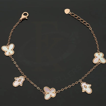 Italian Silver 925 Rose Gold Plated Hanging Charms Bracelet - Fkjbrlsl2573 Bracelets