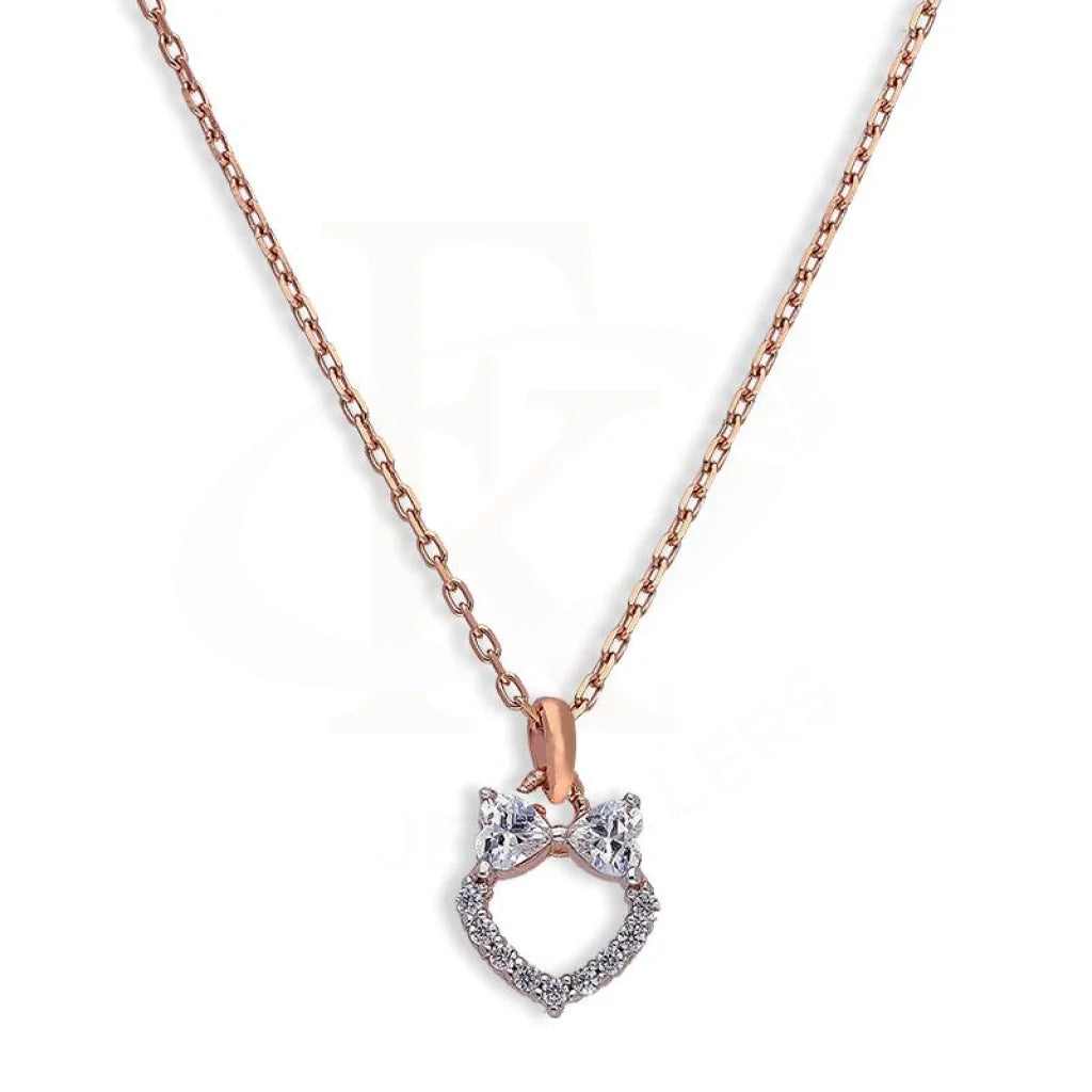 Italian Silver 925 Rose Gold Plated Heart Necklace - Fkjnklsl2626 Necklaces