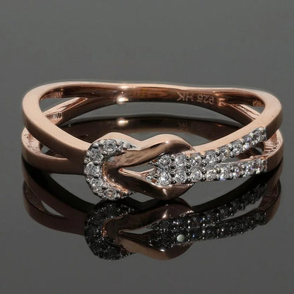 Italian Silver 925 Rose Gold Plated Knot Ring - Fkjrnsl2970 Rings