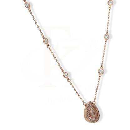 Italian Silver 925 Rose Gold Plated Pear Necklace - Fkjnklsl2214 Necklaces