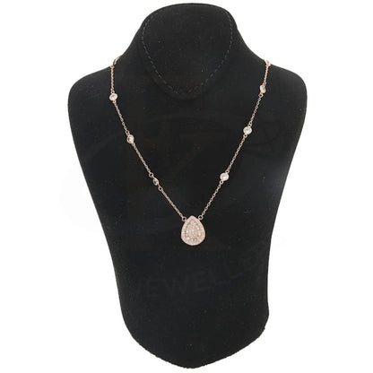 Italian Silver 925 Rose Gold Plated Pear Necklace - Fkjnklsl2214 Necklaces
