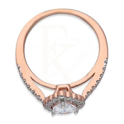 Sterling Silver 925 Rose Gold Plated Pear Shaped Solitaire Ring - Fkjrnsl3541 Rings