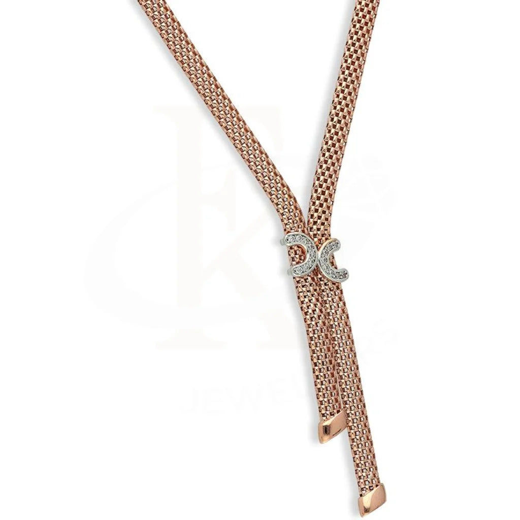 Italian Silver 925 Rose Gold Plated Pendant Set (Necklace Earrings And Bracelet) - Fkjnklstsl2254