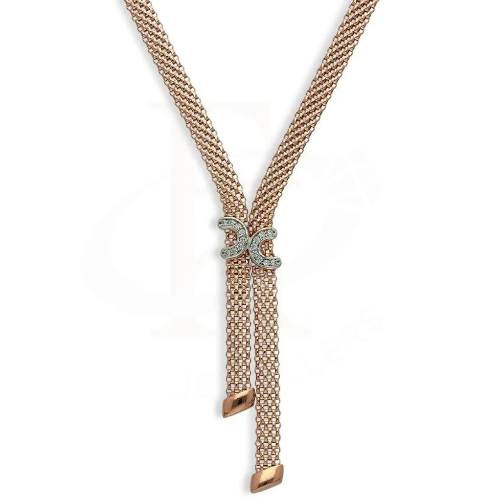 Italian Silver 925 Rose Gold Plated Pendant Set (Necklace Earrings And Bracelet) - Fkjnklstsl2254