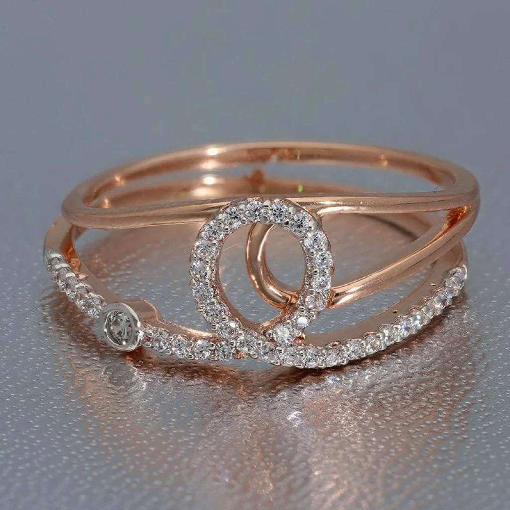 Italian Silver 925 Rose Gold Plated Ring - Fkjrnsl2969 Rings