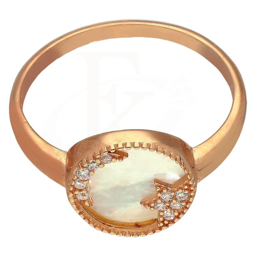 Italian Silver 925 Rose Gold Plated Round Shaped Ring - Fkjrnsl2942 Rings