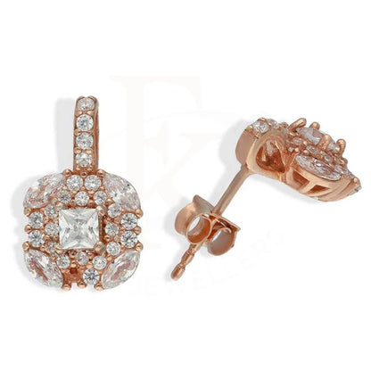 Sterling Silver 925 Rose Gold Plated Stud Earrings - Fkjernsl2945