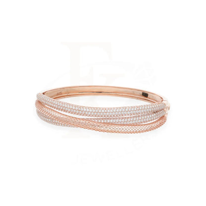 Sterling Silver 925 Rose Gold Studded Zircon Bangle - Fkjbngsl7935 Bangles