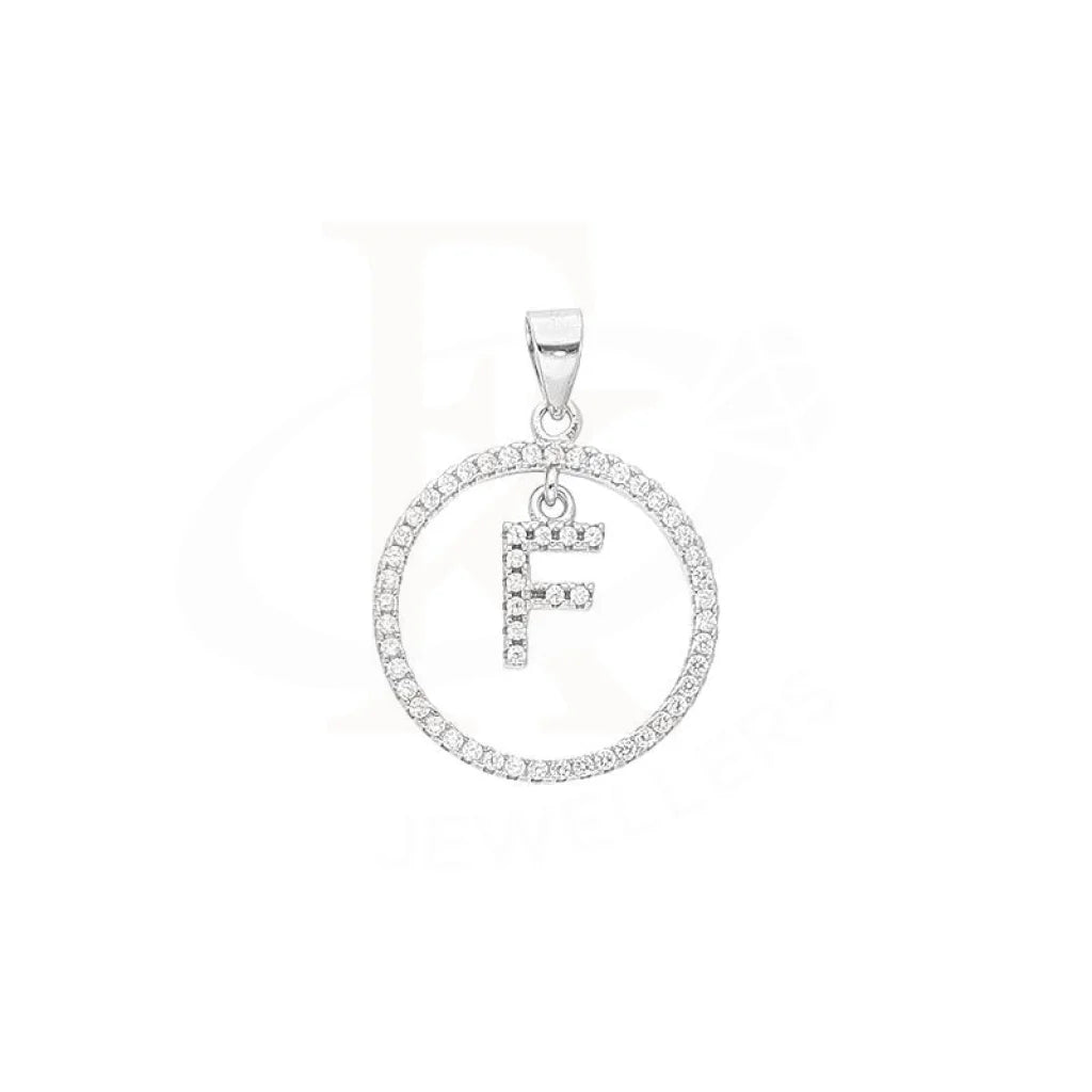 Italian Silver 925 Round Shaped Alphabet Pendant - Fkjpndsl1999 Letter F / 2.00 Grams Pendants