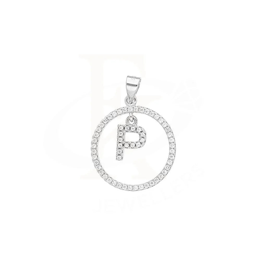 Italian Silver 925 Round Shaped Alphabet Pendant - Fkjpndsl1999 Letter P / 2.14 Grams Pendants