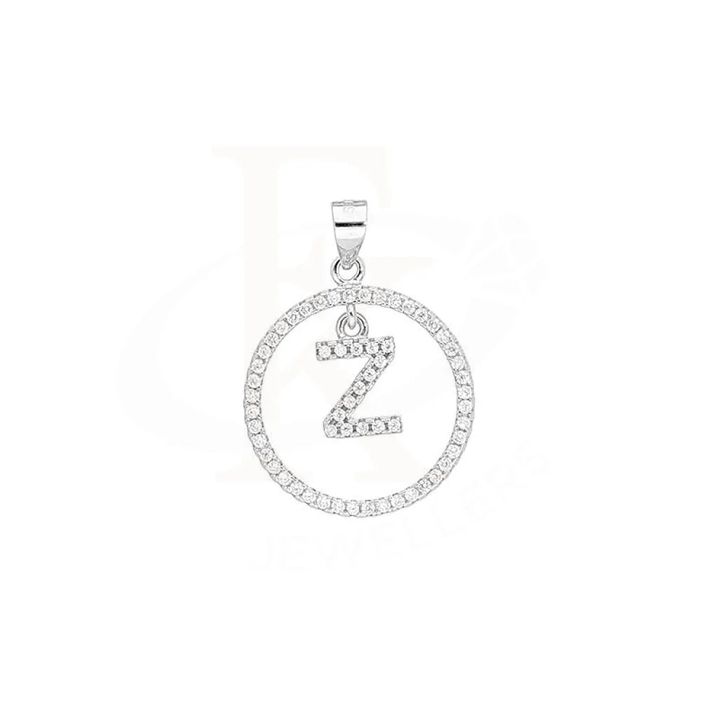 Italian Silver 925 Round Shaped Alphabet Pendant - Fkjpndsl1999 Letter Z / 2.17 Grams Pendants