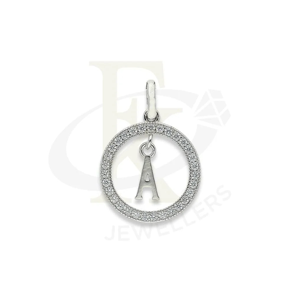 Italian Silver 925 Round Shaped Alphabet Pendant - Fkjpndsl2277 Letter A / 1.40 Grams Pendants