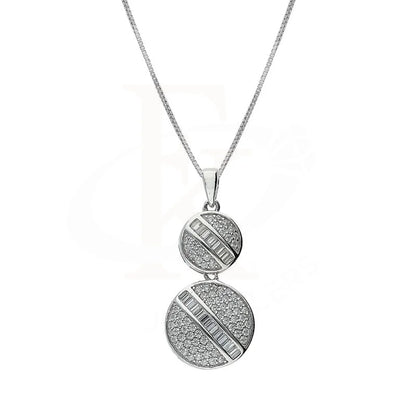 Italian Silver 925 Round Shaped Pendant Set (Necklace Earrings And Ring) - Fkjnklstsl2183 Sets