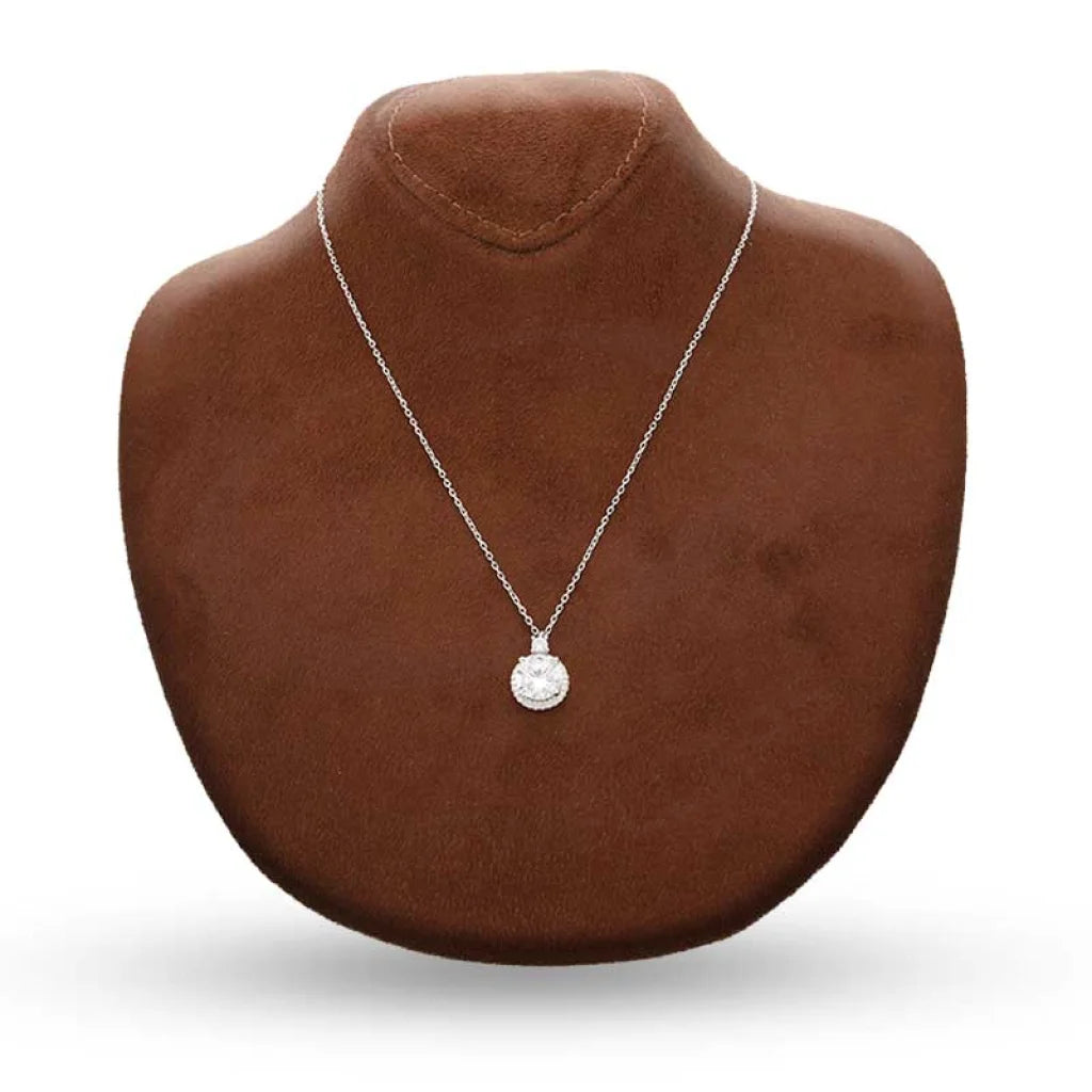 Sterling Silver 925 Round Shaped Solitaire Necklace - Fkjnklsl3020 Necklaces