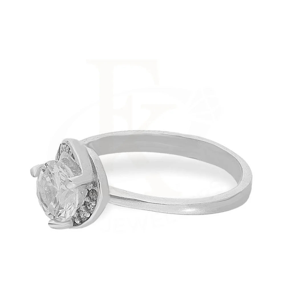 Italian Silver 925 Round Shaped Solitaire Ring - Fkjrnsl2181 Rings