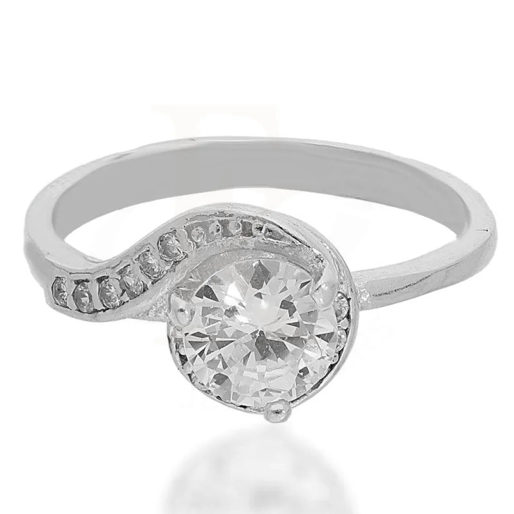 Italian Silver 925 Round Shaped Solitaire Ring - Fkjrnsl2181 Rings