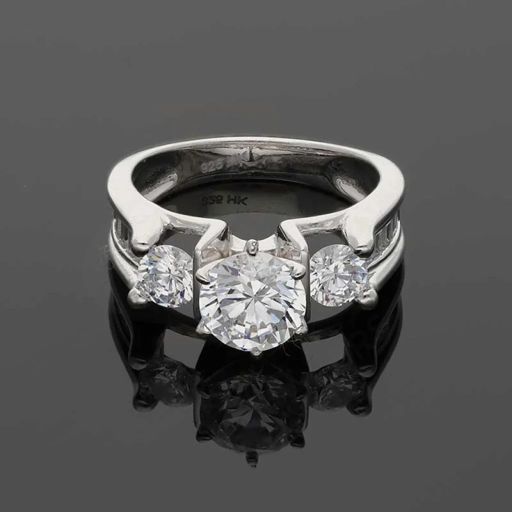 Sterling Silver 925 Round Shaped Solitaire Ring - Fkjrnsl3526 Rings