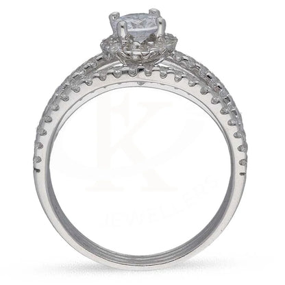 Sterling Silver 925 Round Shaped Solitaire Ring - Fkjrnsl3529 Rings