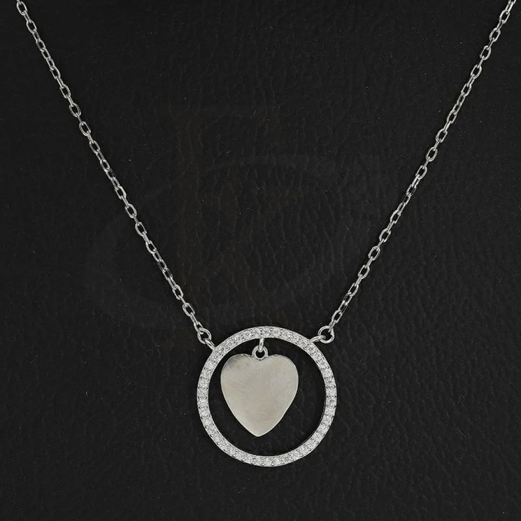 Italian Silver 925 Round Shaped With Heart Necklace - Fkjnklsl2224 Necklaces