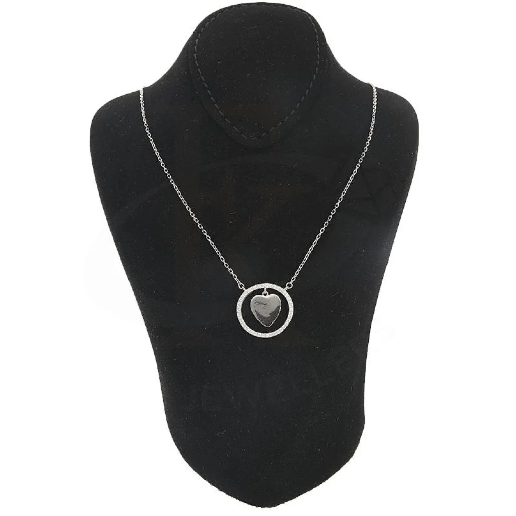 Italian Silver 925 Round Shaped With Heart Necklace - Fkjnklsl2224 Necklaces