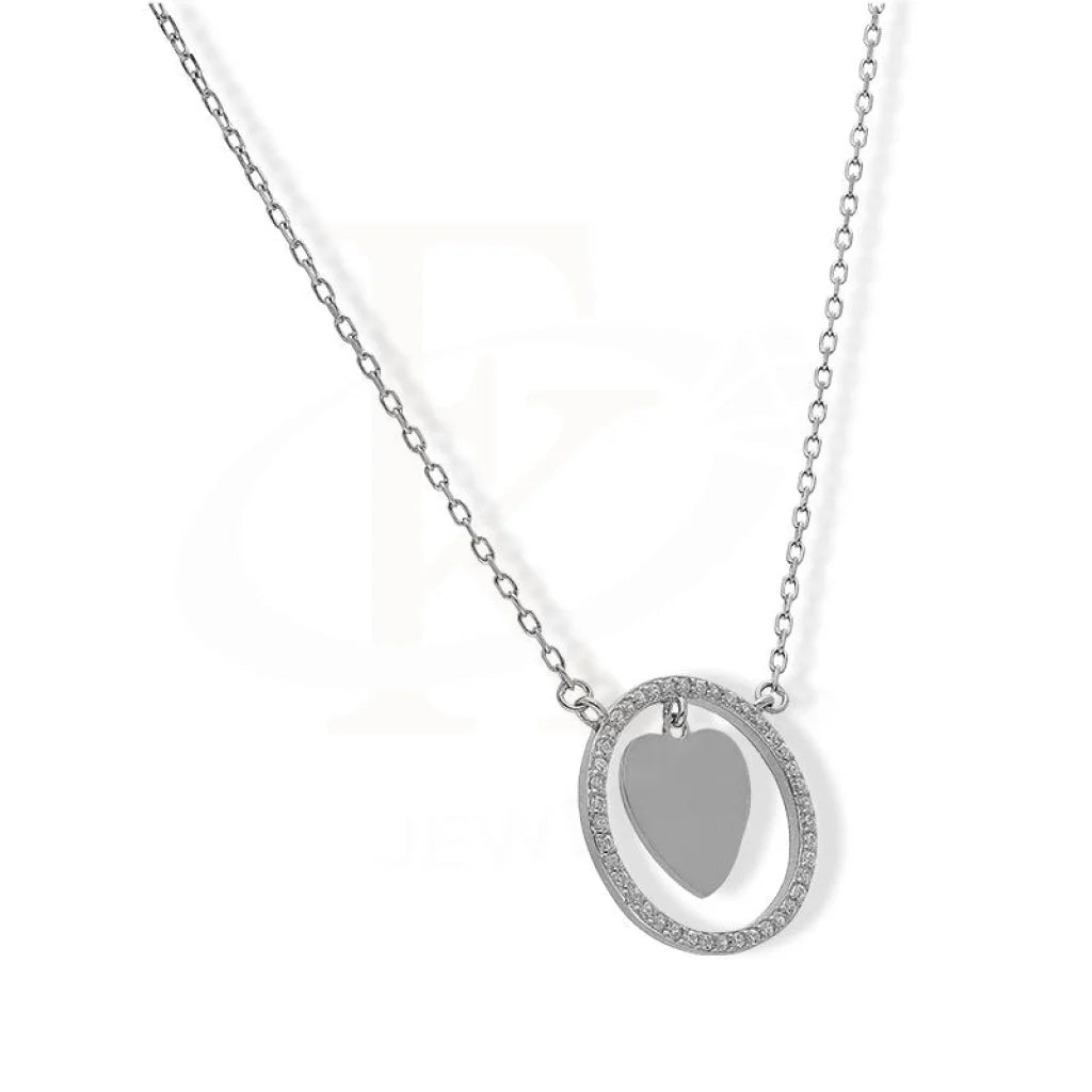 Italian Silver 925 Round Shaped With Heart Necklace - Fkjnklsl2224 Necklaces