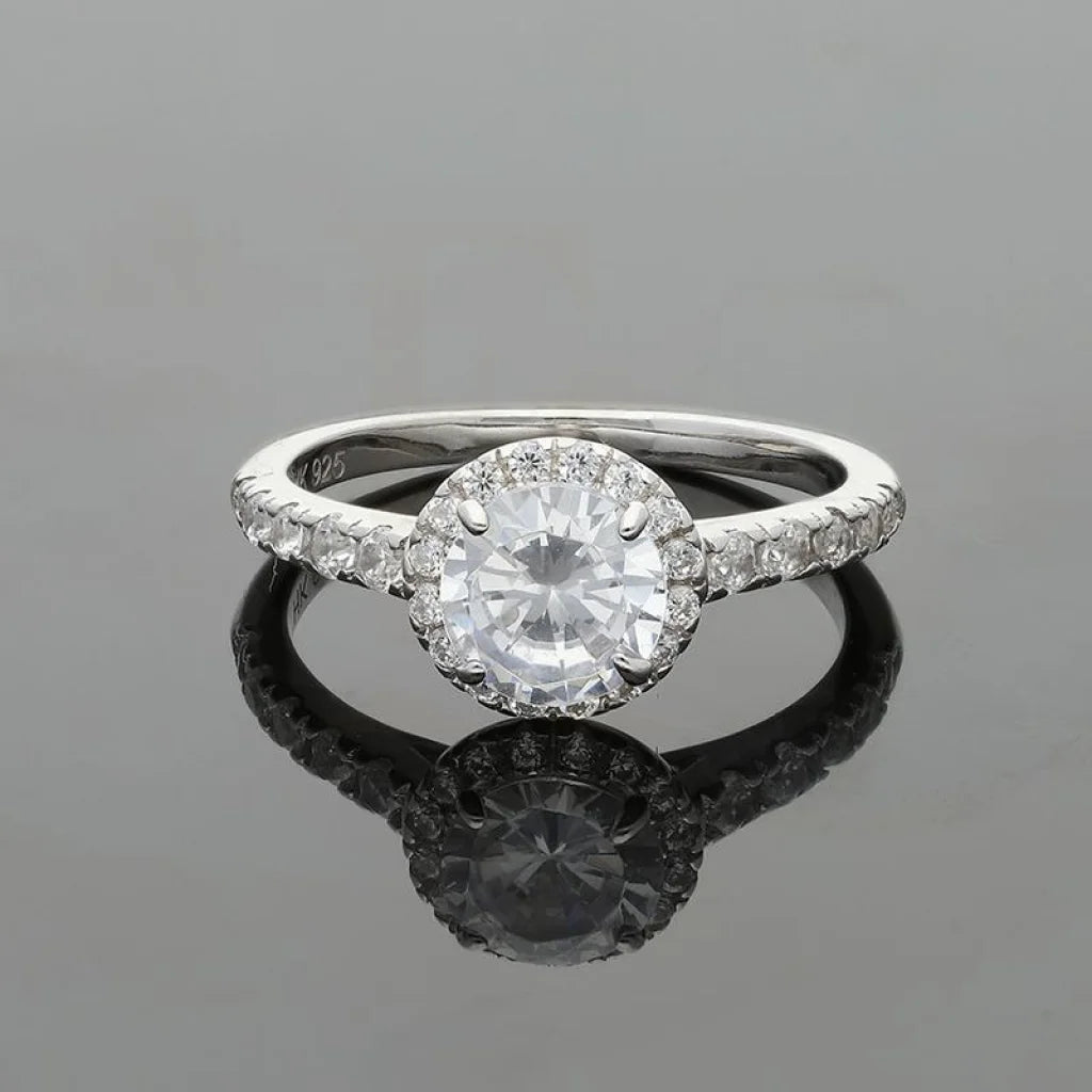 Italian Silver 925 Round Solitaire Ring - Fkjrnsl2441 Rings