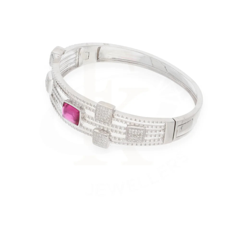 Sterling Silver 925 Pink Zircon Bangle - Fkjbngsl7919 Bangles