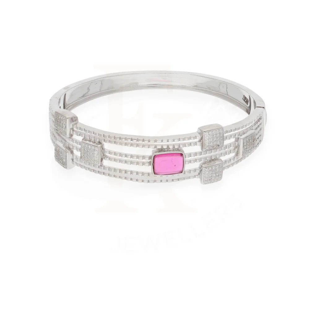 Sterling Silver 925 Pink Zircon Bangle - Fkjbngsl7919 Bangles