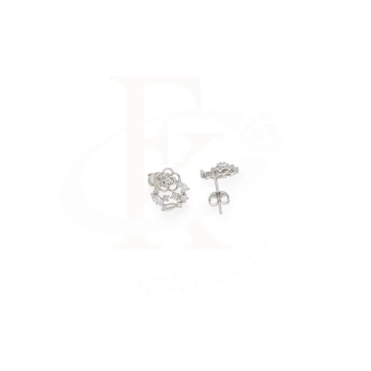 Sterling Silver 925 Scarlet Rose Shaped Stud Earrings - Fkjernsl8009