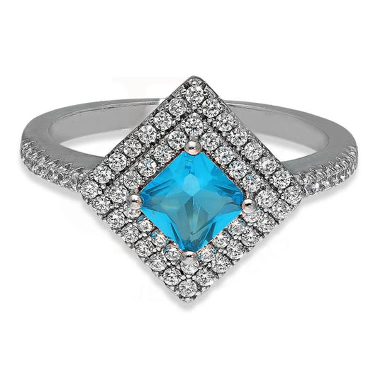 Italian Silver 925 Solitaire Pendant Set (Necklace Earrings And Ring) - Fkjnklstsl2298 Sets