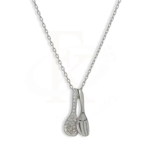 Sterling Silver 925 Spoon And Fork Necklace - Fkjnklsl3021 Necklaces