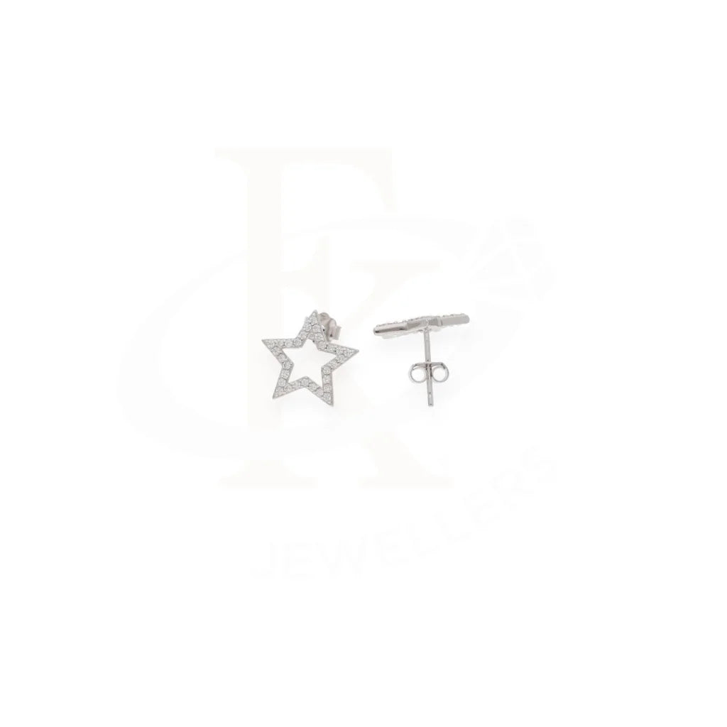 Sterling Silver 925 Star Stud Cubic Zircon Earrings - Fkjernsl8000