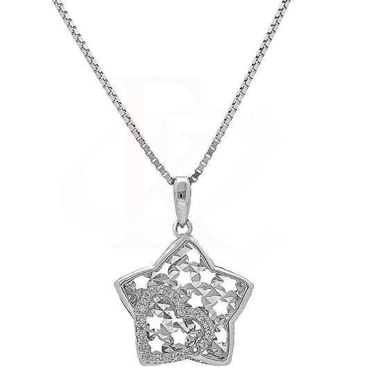 Italian Silver 925 Star With Heart Necklace - Fkjnkl1974 Necklaces