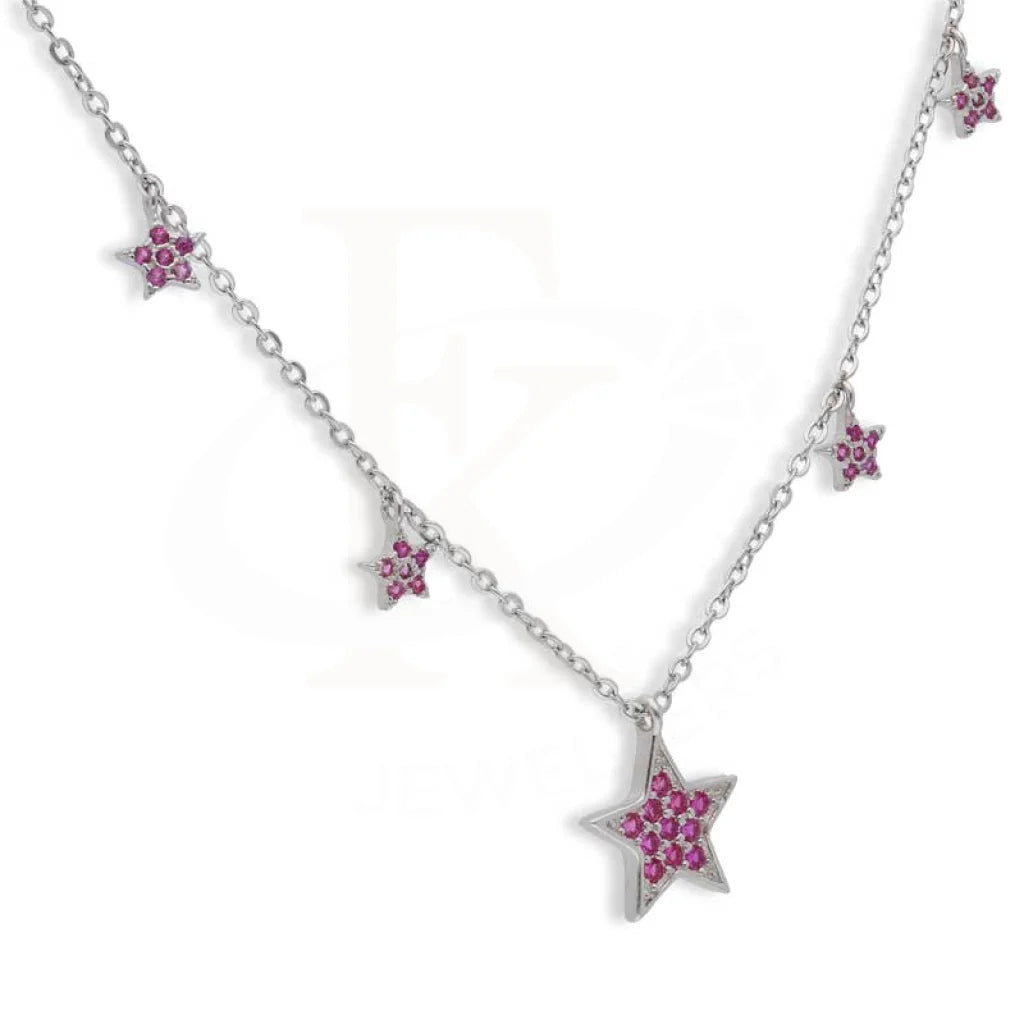 Sterling Silver 925 Stars Shaped Necklace - Fkjnklsl2964 Necklaces