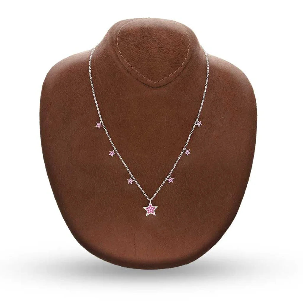 Sterling Silver 925 Stars Shaped Necklace - Fkjnklsl2964 Necklaces