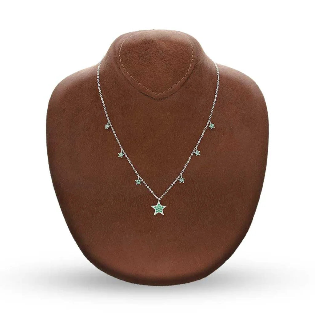 Sterling Silver 925 Stars Shaped Necklace - Fkjnklsl2972 Necklaces