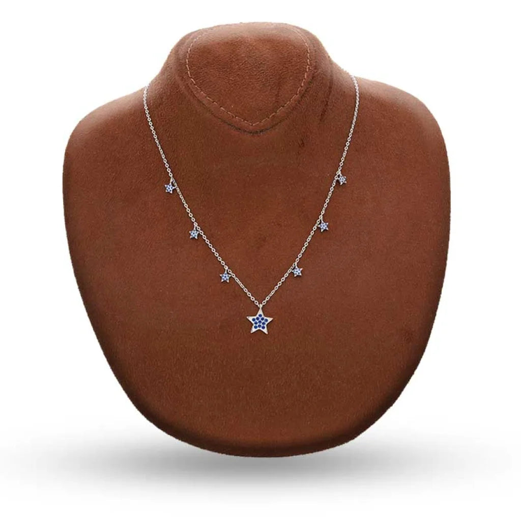 Sterling Silver 925 Stars Shaped Necklace - Fkjnklsl3016 Necklaces