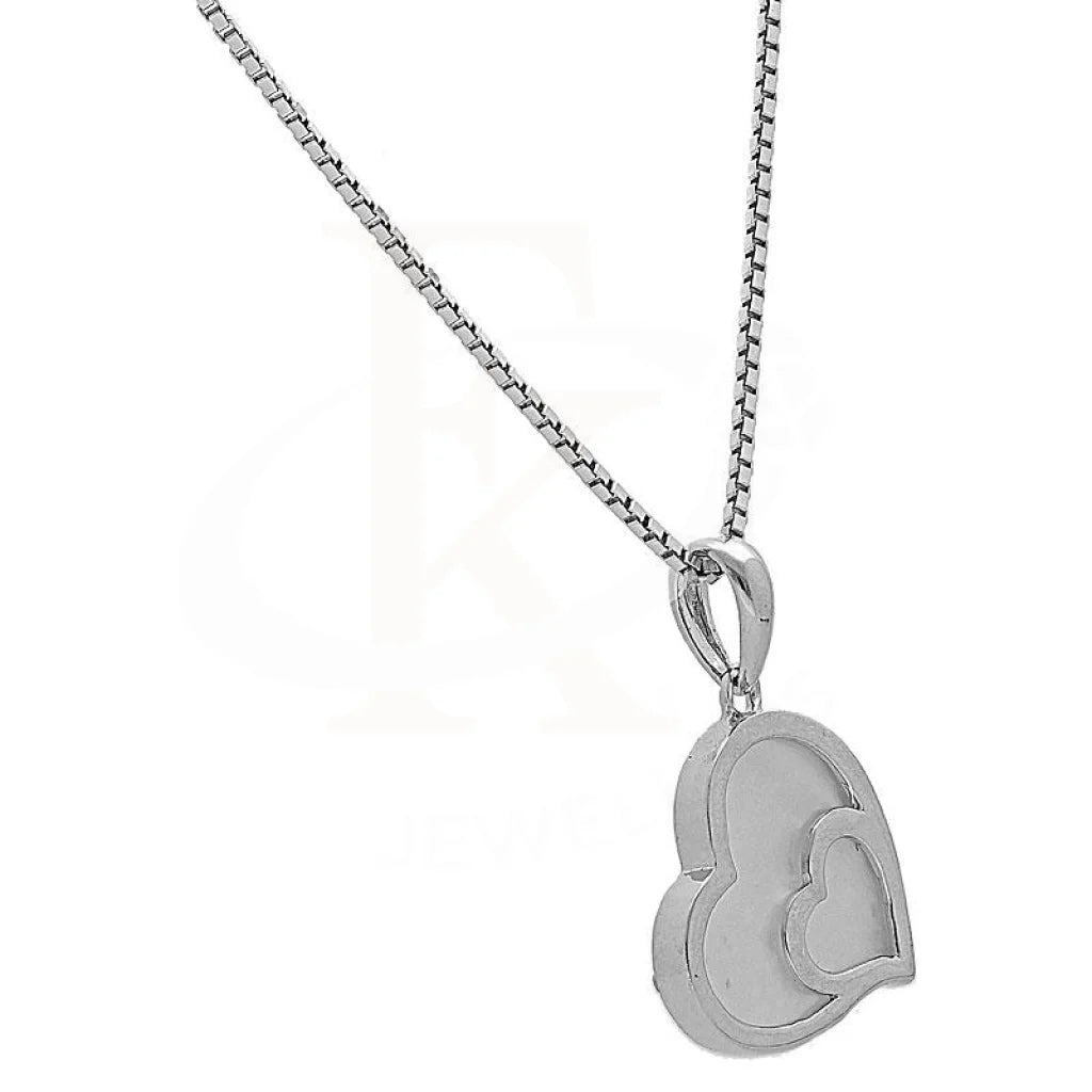 Italian Silver 925 Twin Heart Necklace - Fkjnkl1981 Necklaces
