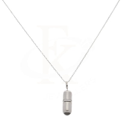 Sterling Silver 925 White Gold Capsule Necklace - Fkjnklsl5887 Necklaces
