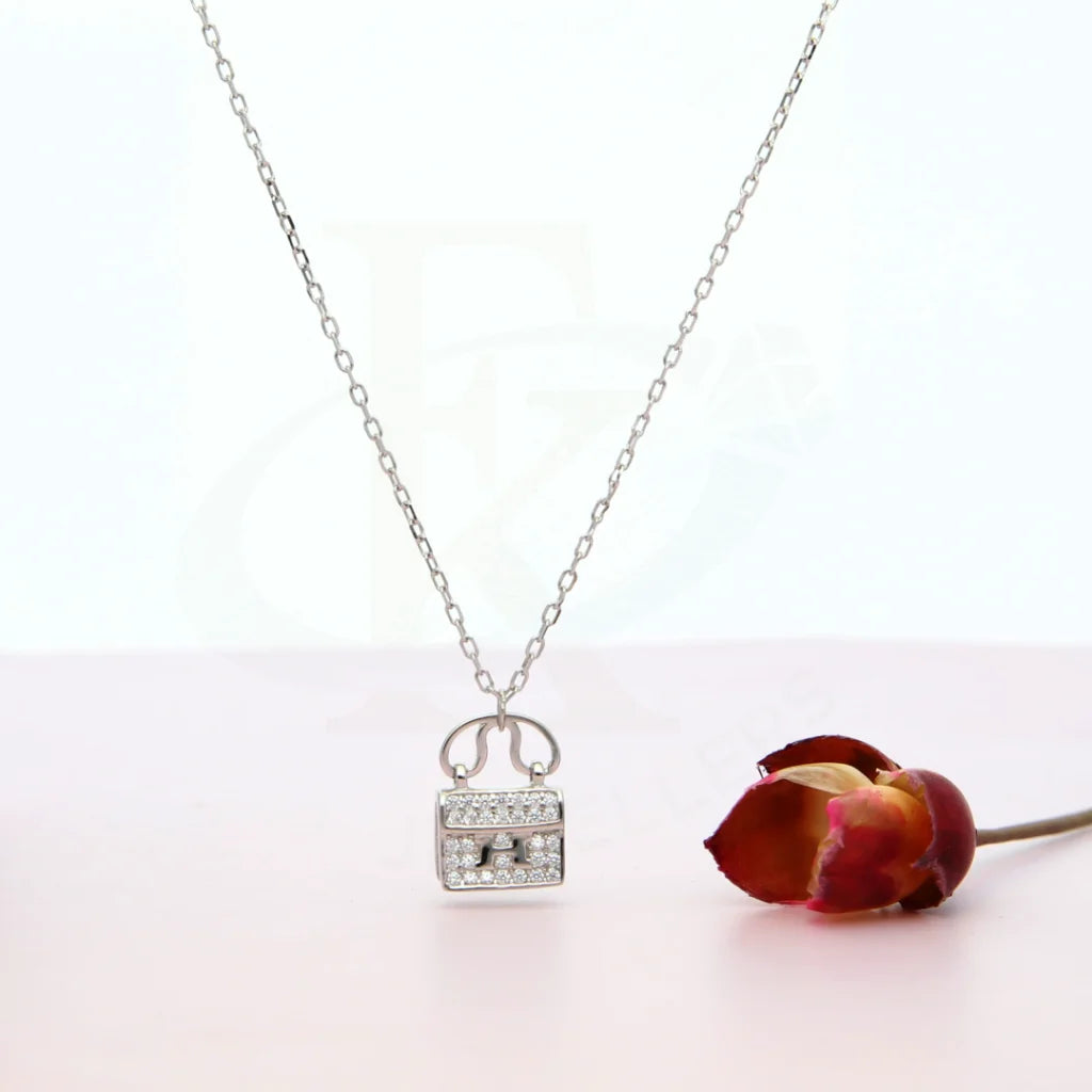 Sterling Silver 925 Zircon Embeded Mini Bag Necklace - Fkjnklsl5889 Necklaces