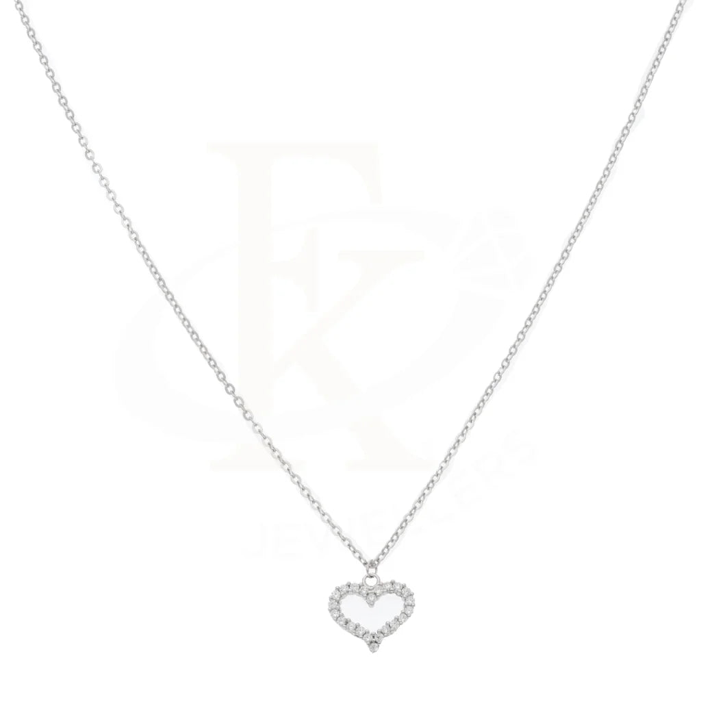 Sterling Silver 925 Zirconia Floating Heart Necklace - Fkjnklsl5891 Necklaces