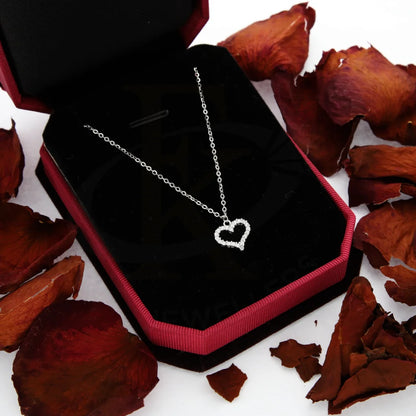 Sterling Silver 925 Zirconia Floating Heart Necklace - Fkjnklsl5891 Necklaces